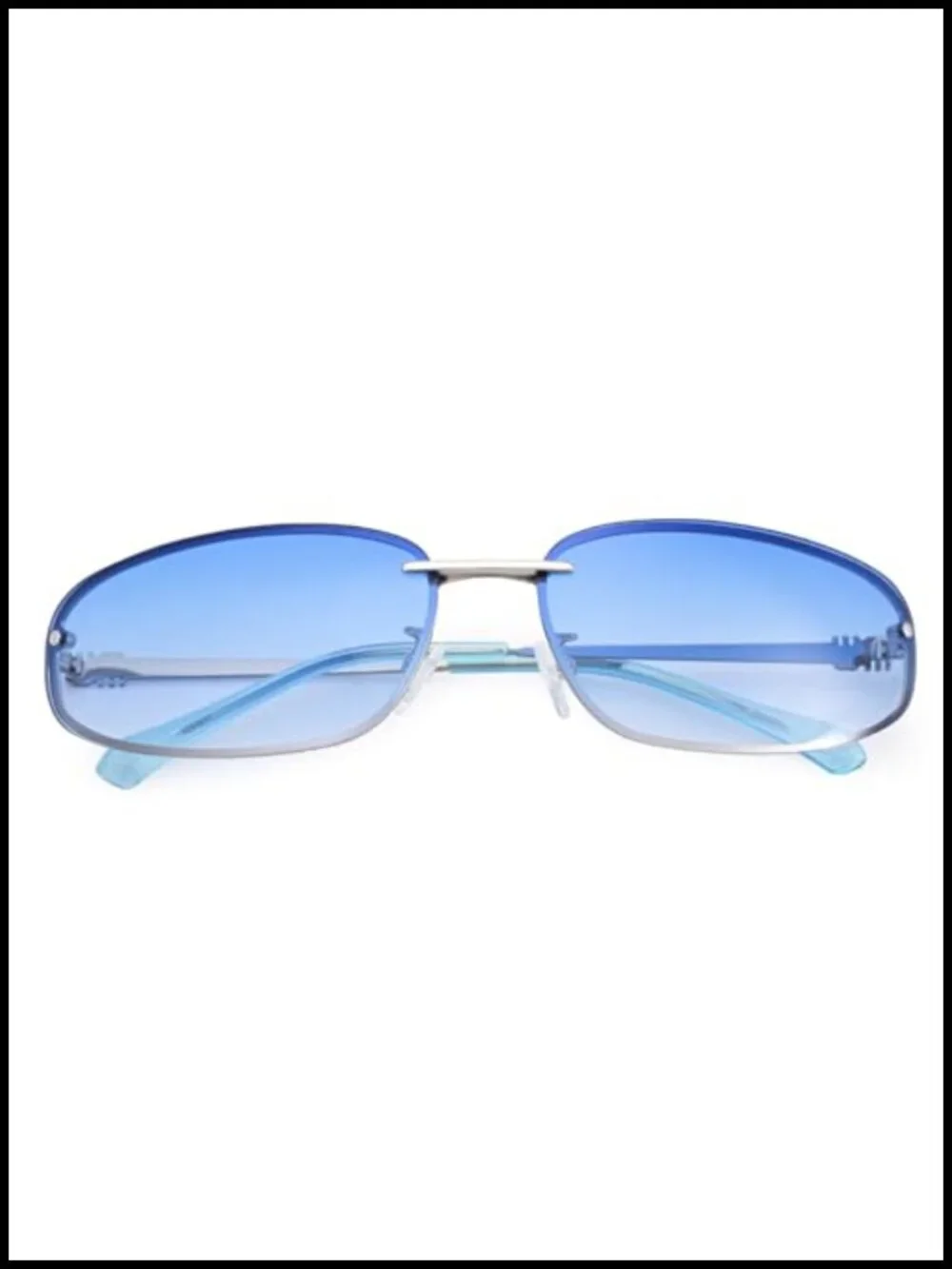 Y2K Metal Wrap Around Sunglasses UV400 Oval Retro Shades
